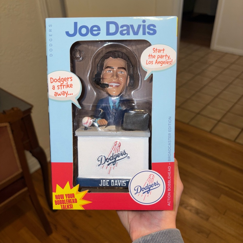Joe Davis Dodgers Talking Bobblehead